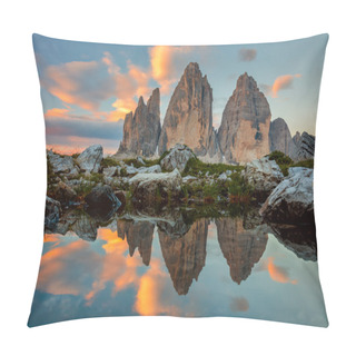 Personality  Tre Cime Di Lavaredo At Beautiful Sunrise, Italy, Europe Pillow Covers
