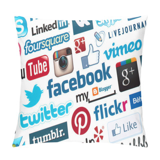 Personality  Social Media Logotype Background Pillow Covers