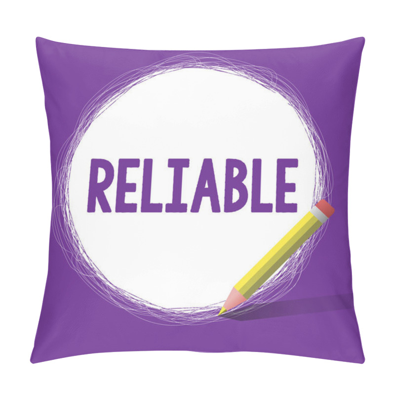 Personality  Word Writing Text Reliable. Business Concept For Consistently Good In Quality Or Perforanalysisce Able To Be Trusted Pillow Covers