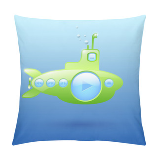 Personality  Submarine Media Player, Vector Pillow Covers