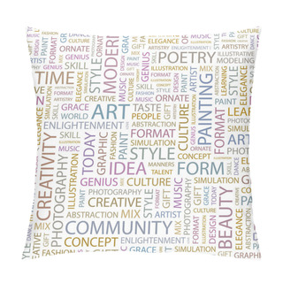 Personality  ART. Seamless Vector Pattern With Word Cloud. Pillow Covers