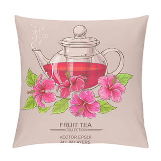 Personality   Hibiscus Tea In Teapot Pillow Covers