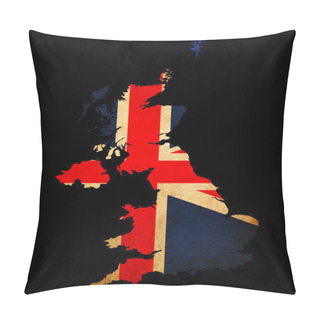 Personality  UK Grunge Map Outline Flag Insert Pillow Covers