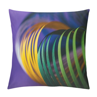 Personality  Close Up Of Colored Quilling Paper Curves On Purple Pillow Covers