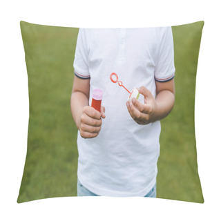 Personality  Boy Playing With Soap Bubbles Pillow Covers