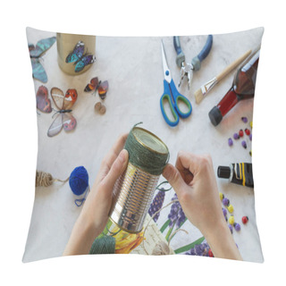 Personality  Decorating A Tin Can. Creation. Pillow Covers