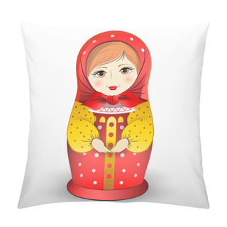 Personality  Traditional Matryoschka Doll,  Vector Illustration   Pillow Covers