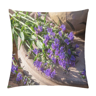 Personality  Fresh Blooming Hyssop Twigs On A Table Pillow Covers