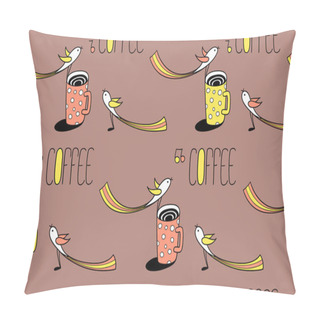 Personality  Love Coffee Seamless Pattern Pillow Covers