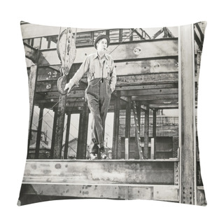 Personality  Worker On Job Site Pillow Covers