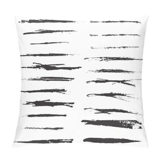 Personality  Variety, Black, Scratched Brush Strokes Pillow Covers