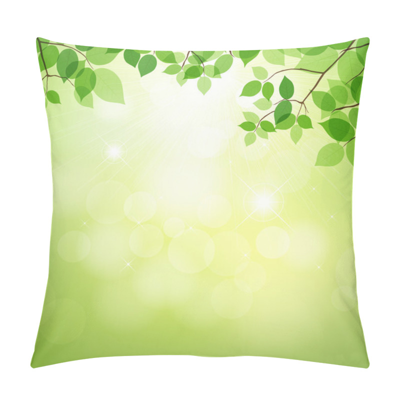 Personality  Fresh green leaves on natural background pillow covers
