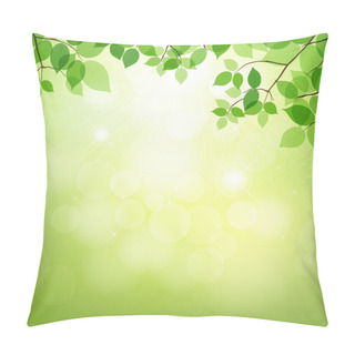 Personality  Fresh Green Leaves On Natural Background Pillow Covers