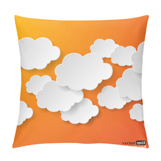 Personality  Abstract Speech Bubbles In The Shape Of Clouds Used In A Social Pillow Covers