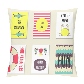 Personality  Cute Doodle Sea Theme Party Cards Pillow Covers