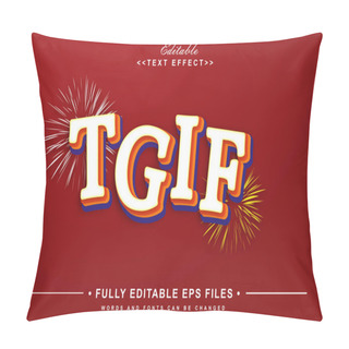 Personality  Thank God Is Friday Text Effect Pillow Covers