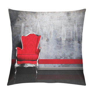 Personality  Interior Design Scene With A Red Retro Armchair Pillow Covers
