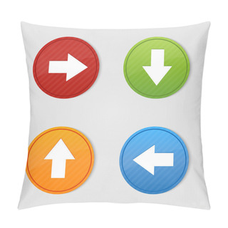 Personality  4 Colored Arrow Sign Vector Pillow Covers