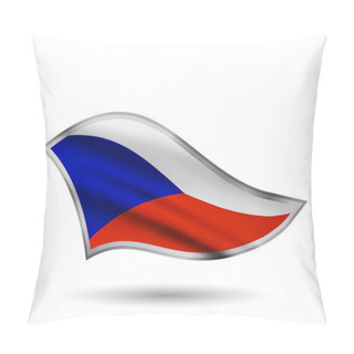 Personality  Waving Flag Of Czech Republic. Cap-band Stylized. Pillow Covers