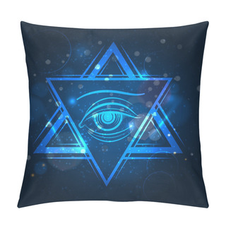 Personality  Double Triangle And Eye Sign Pillow Covers