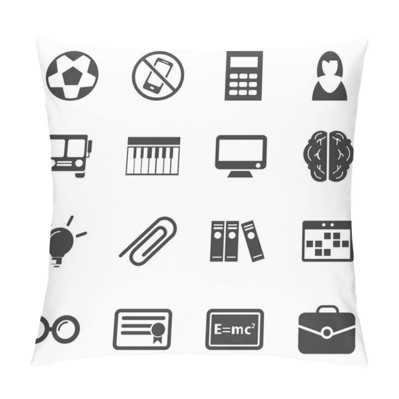 Personality  School  Icon Set Pillow Covers