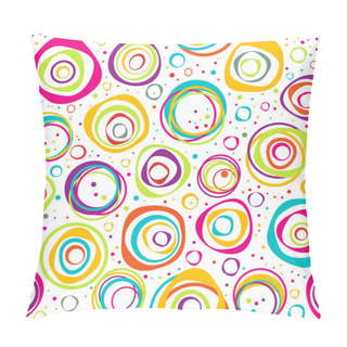 Personality  Seamless Pattern With Circles And Dots On White Background Pillow Covers