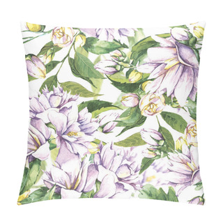 Personality  Seamless Background With Blooming Jasmine Pillow Covers