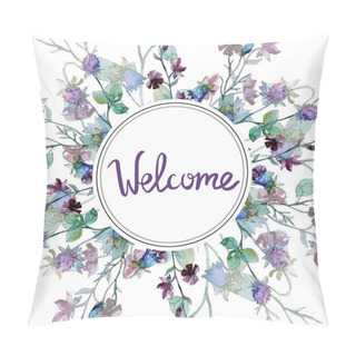 Personality  Wildflowers Floral Botanical Flowers. Watercolor Background Illustration Set. Frame Border Ornament Square. Pillow Covers