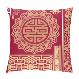 Personality  Set Of Oriental - Chinese - Design Elements Pillow Covers