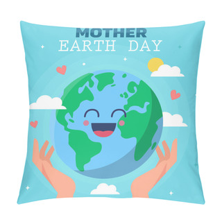Personality  Earth Day. Eco-friendly Concept. Vector Illustration. Earth Day Concept. World Environment Day Greeting. Save The Earth. Happy Mother Earth Day Post Greeting. Save Our Planet. Pillow Covers
