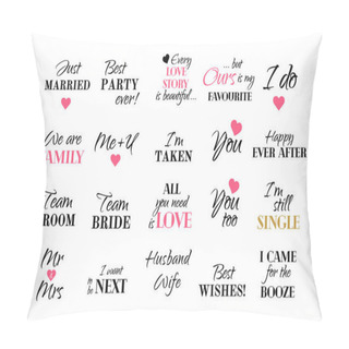 Personality  Vector Wedding Caligraphy Typography Collection Marriage Set Pillow Covers