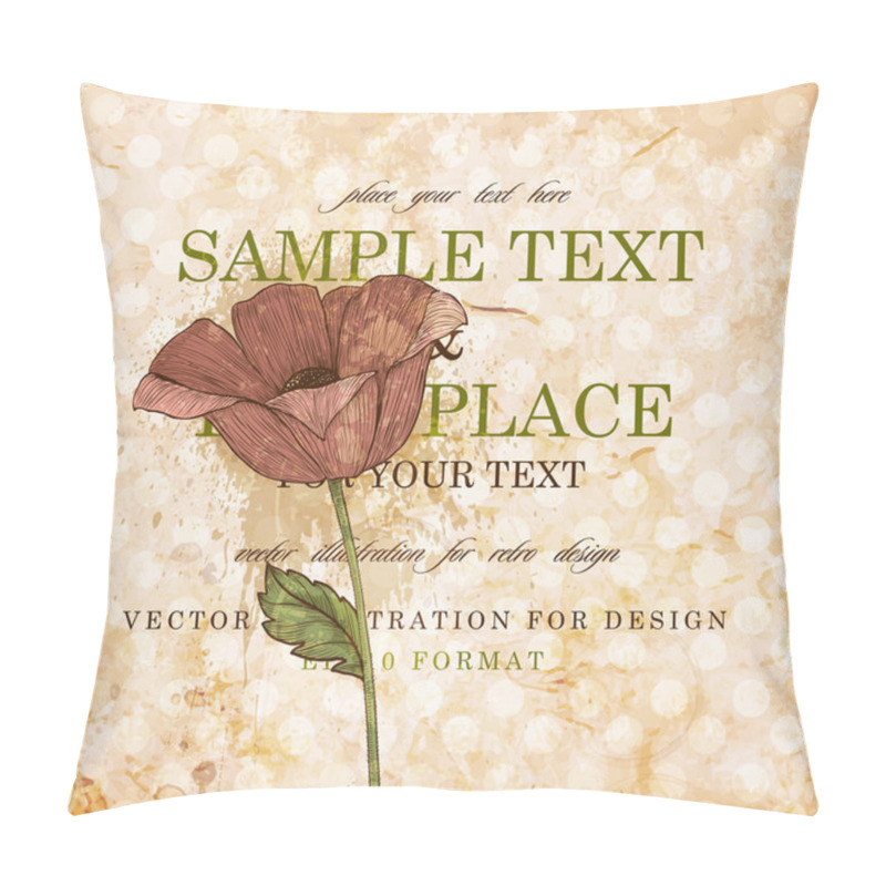 Personality  Red engraving flower for retro design, old paper texture pillow covers