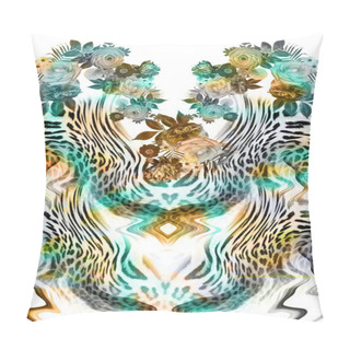 Personality  Flowers Leopard  Background Pillow Covers