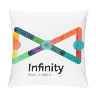 Personality  Vector Infinity Logo, Flat Colorful Design Pillow Covers