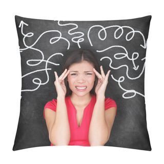 Personality  Confused Woman - People Feeling Confusion Pillow Covers