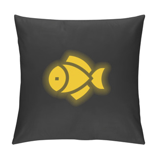 Personality  Big Fish Yellow Glowing Neon Icon Pillow Covers