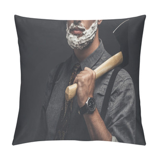 Personality  Man In Shaving Cream Holding Axe Pillow Covers