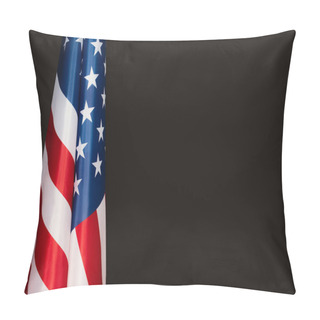 Personality  National Flag Of America With Stars And Stripes Isolated On Black Pillow Covers