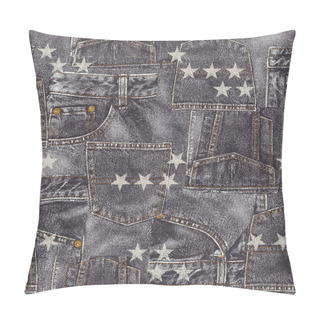Personality  Denim Material Patchwork Pillow Covers