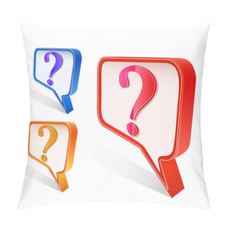 Personality  Colorful Question Mark On Chat Sign Pillow Covers