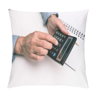 Personality  Hands With Calculator And Notepad Pillow Covers