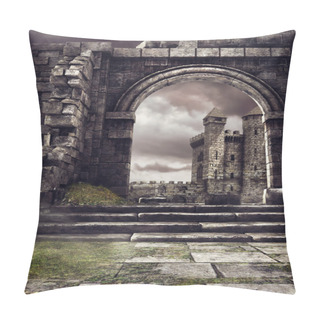 Personality  Castle And Ruined Wall Pillow Covers