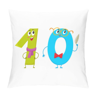 Personality  Cute And Funny Colorful 10 Number Characters, Birthday Greetings Pillow Covers