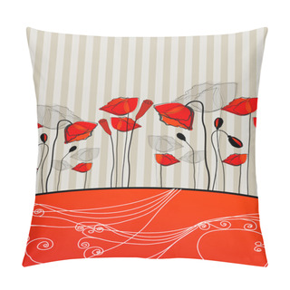 Personality  Beautiful Poppies Illustration Pillow Covers
