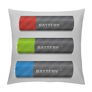 Personality  Battery Vector Set,  Vector Illustration  Pillow Covers