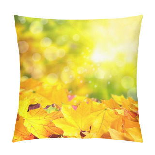 Personality  Autumn Background With Maple Leaves. With Copy Space Pillow Covers