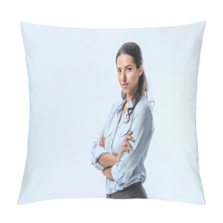 Personality  Confident Businesswoman In Formal Wear Pillow Covers