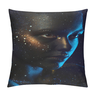 Personality  Black Make Up On Sensual Female Pillow Covers