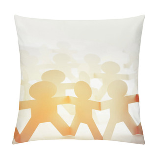 Personality  Team Of Paper Chain People Pillow Covers