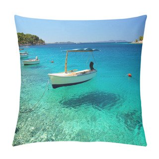 Personality  Boats In A Quiet Bay Of Milna On Brac Island, Croatia Pillow Covers